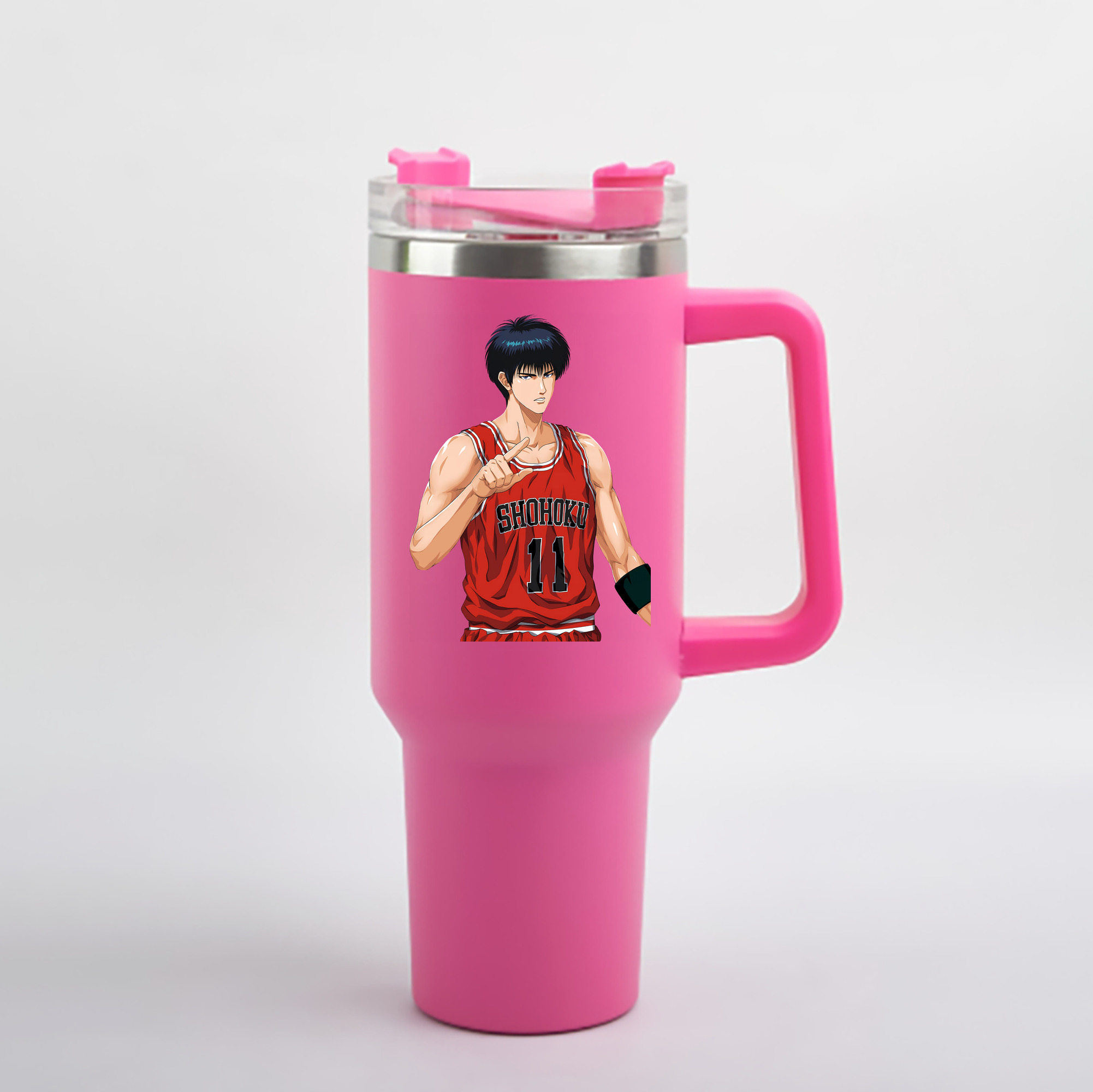 （画像用） SLAM DUNK／スラムダンク 1200mL車用タンブラー - クリスタルステッカー（プラスチックストロー付き）